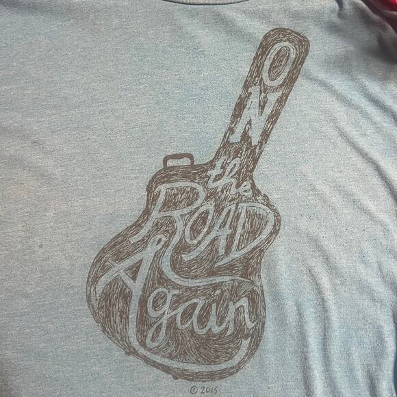 Very Important Tee Unisex XXL Blue "On The Road Again" with Guitar road trip - Picture 7 of 10